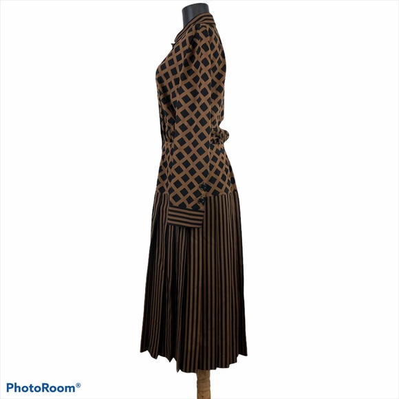 VTG Adele Simpson Multi Print Shirt Dress Size 10 - Picture 2 of 15